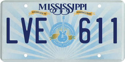 MS license plate LVE611