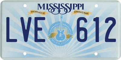 MS license plate LVE612