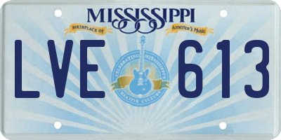 MS license plate LVE613