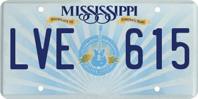 MS license plate LVE615