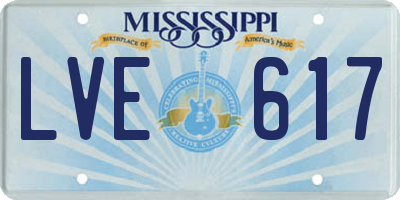 MS license plate LVE617
