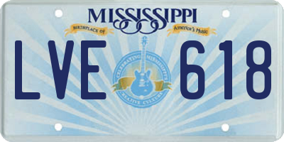 MS license plate LVE618