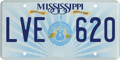 MS license plate LVE620