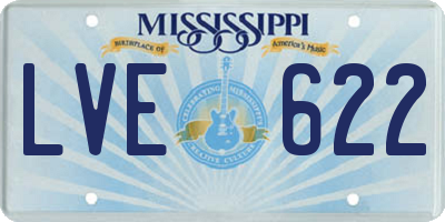 MS license plate LVE622