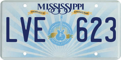 MS license plate LVE623