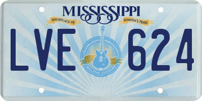 MS license plate LVE624