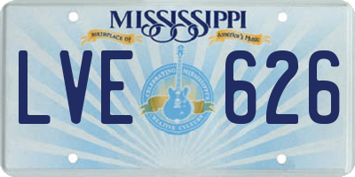 MS license plate LVE626