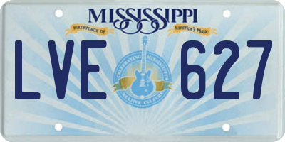 MS license plate LVE627