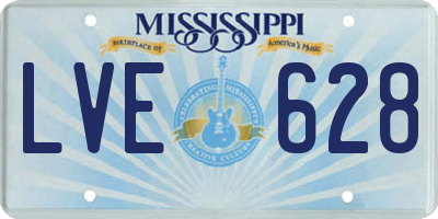 MS license plate LVE628