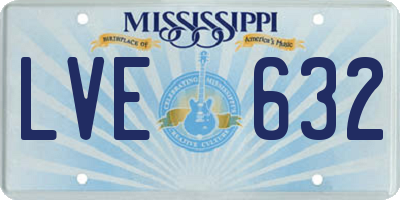 MS license plate LVE632
