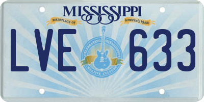 MS license plate LVE633