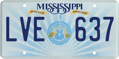 MS license plate LVE637
