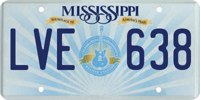 MS license plate LVE638