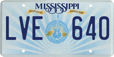 MS license plate LVE640