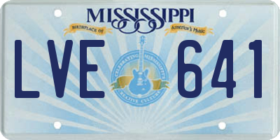 MS license plate LVE641