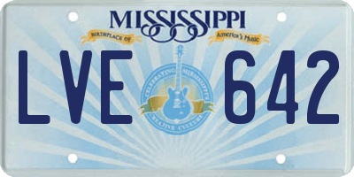 MS license plate LVE642