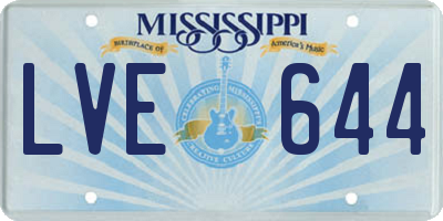 MS license plate LVE644
