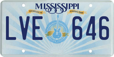 MS license plate LVE646