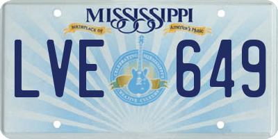 MS license plate LVE649