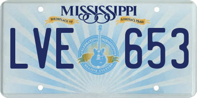 MS license plate LVE653