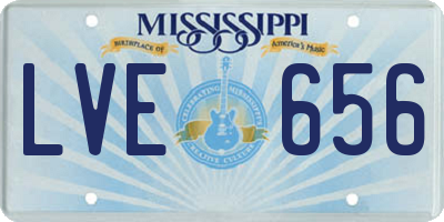 MS license plate LVE656
