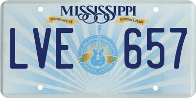 MS license plate LVE657