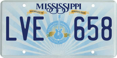 MS license plate LVE658