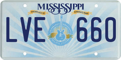 MS license plate LVE660
