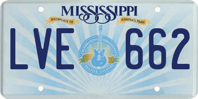 MS license plate LVE662