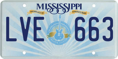 MS license plate LVE663
