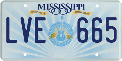MS license plate LVE665