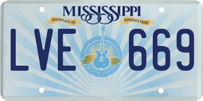 MS license plate LVE669