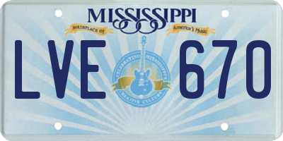 MS license plate LVE670