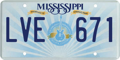 MS license plate LVE671
