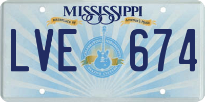 MS license plate LVE674