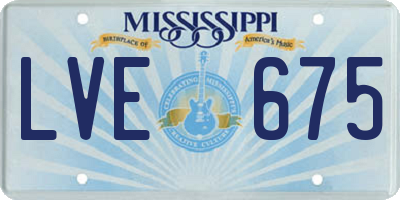 MS license plate LVE675