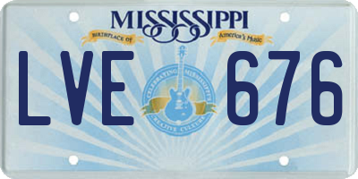 MS license plate LVE676