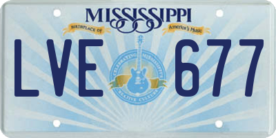 MS license plate LVE677