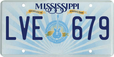 MS license plate LVE679