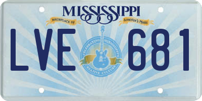 MS license plate LVE681