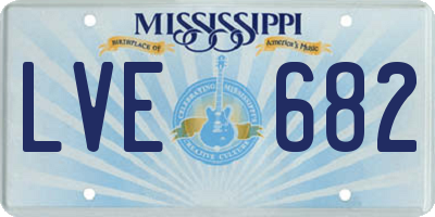 MS license plate LVE682