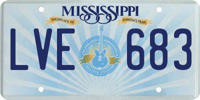 MS license plate LVE683