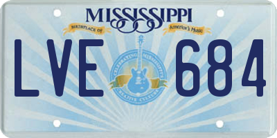 MS license plate LVE684