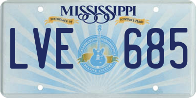 MS license plate LVE685