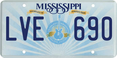 MS license plate LVE690