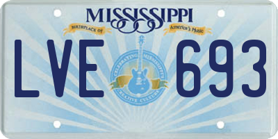 MS license plate LVE693