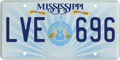 MS license plate LVE696