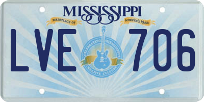 MS license plate LVE706