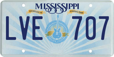 MS license plate LVE707