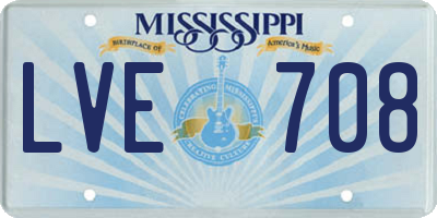 MS license plate LVE708